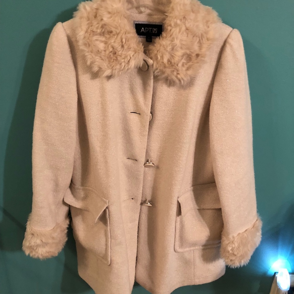 Cream colored dress coat - Apt 9